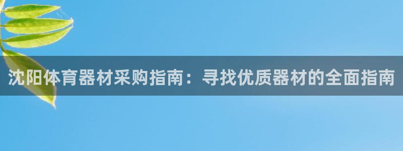 极悦平台官方网站登录入口：沈阳体育器材采购指南：寻找